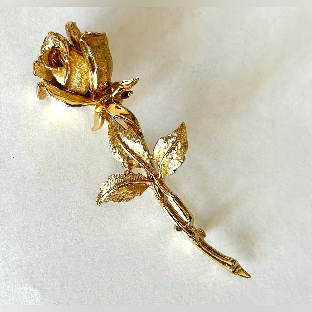 Marcel Boucher - Elegant Gold Rose Brooch